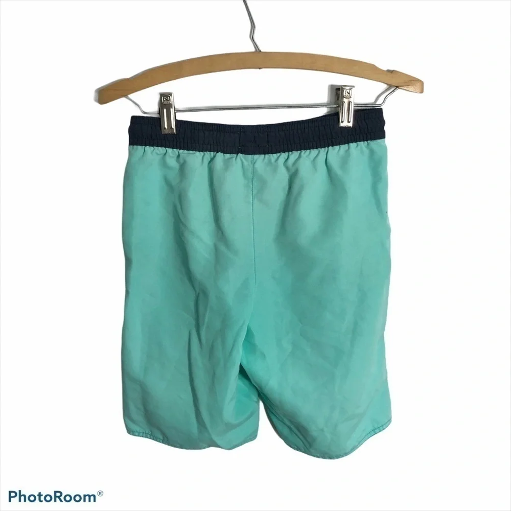Old Navy Teal Board Shorts Boys Large 10 - 12 Swim Bathing Blue Green Kids